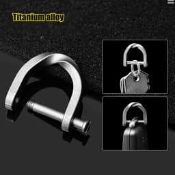 Colored Titanium Horseshoe Buckle Car Key Connection Clasp Mini Lock Catch Outdoor latch key bag removable D-buckle EDC Tool