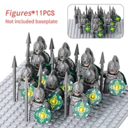 MOC Medieval Dwarf Warrior Elves Knights LOTR Figures Building Blocks Accessories Armor Shield LOTR DIY Toys for Children Gift