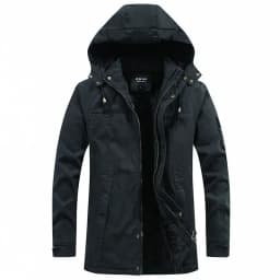 Parkas Coat Military Windproof Hooded Jackets Man Washed Cotton Thick Fleece Casual New Winter Warm Varsity Jacket Men