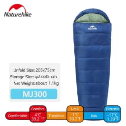 Naturehike Camping Sleeping Bag MJ PRO Ultralight Waterproof Mummy 4 Season Backpacking Sleeping Bags Outdoor Traveling Hiking