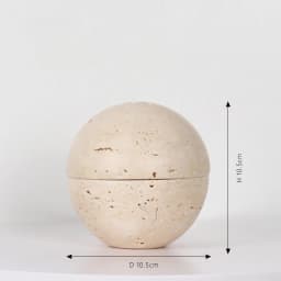 Beige Travertine Sphere Mubkhar Incense Burner Home Decoration Natural Marble Stone Religious Round Ornament Incense Burner