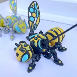 3D Printed Mechanical Bee Toy Joints Can Move Sizes 8/10cm Jointed Full Movable Birthday Gift Realistic Animals Decorative