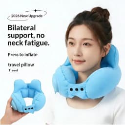 Hot Sale Portable Crown Inflatable U Neck Pillow Anti Tilt Headrest Soft Travel Sleeping Cushion For Driving Business Trip
