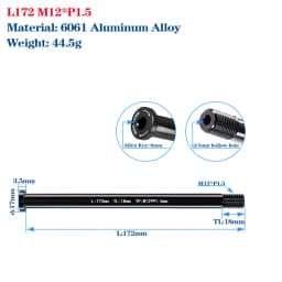 Thru Axle Skewers For MTB Road Bike Frame Fork High Strength M12/M15 Shaft Skewers For 100/110/142/148 Frame Fork Thru Axle Hub