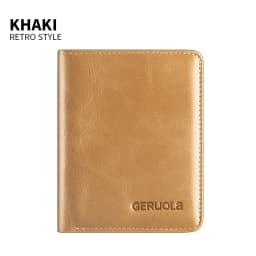 GERUOLA Vintage Leather Men's Wallet - Ultra-Thin RFID Blocking, Top-Grain Cowhide, Multi-Card Holder with Security Snap Button,
