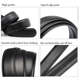3.0 3.5cm Men Women's Automatic Buckle Belt Strips Blue Red White Black Coffee Belt without Buckle PU Leather Belt No Buckle