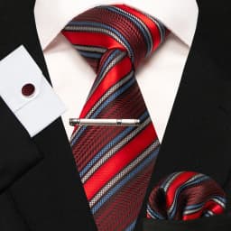 8cm Silk Mens Ties Green Black Ties Plaid Stripe Necktie Pocket Square Cufflinks Tie Clips Set Men's Wedding Business Party Tie