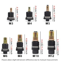 7pcs Rivet Nut Tools Adapter M3 M4 M5 M6 M8 M10 M12 Hand Electric Rivet Nut Head Riveter Metal License Plate Simple Installation