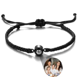 Wholesale New Projection Bracelets Stainless Circle Photo Bracelet Customized Colorful Woven Projection Bracelet Adjustable