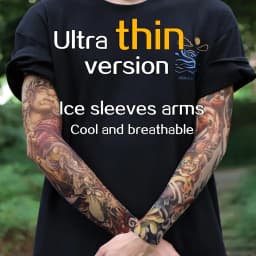 Ultra thin seamle Tattoo Flower Arm For Men Women Cool Travel Cycling Elastic Scratch Resistant Sunscreen Arm Sleeves Accessorie