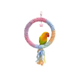 Screw Head Colored Cotton Parrot Pole Sturdy Hanging Clip Swing Colorful Perch Flexible Comfortable Parrot Standing Woven Rope