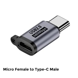 Type C Female to Mini USB Male Adapter Micro USB to USB C Adapter 480Mbps Data Transfer Fast Charging Converter for Phone
