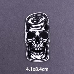 Flame Letters Stickers Iron On Patches For Clothing Thermoadhesive Patches Punk Skull Embroidered Patches On Clothes Badges DIY