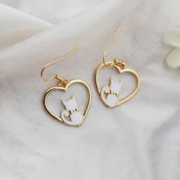 Cute Rabbit Red Heart Asymmetry Stud Earrings For Women Sweet Daisy Flower Animal Earring Birthday Party Wedding Jewelry