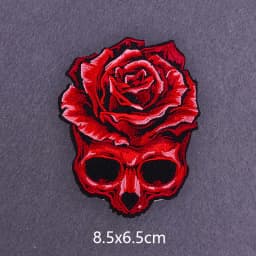 Flame Letters Stickers Iron On Patches For Clothing Thermoadhesive Patches Punk Skull Embroidered Patches On Clothes Badges DIY