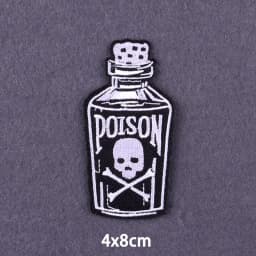 Flame Letters Stickers Iron On Patches For Clothing Thermoadhesive Patches Punk Skull Embroidered Patches On Clothes Badges DIY