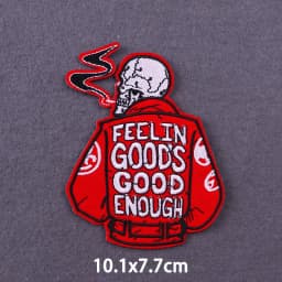 Flame Letters Stickers Iron On Patches For Clothing Thermoadhesive Patches Punk Skull Embroidered Patches On Clothes Badges DIY
