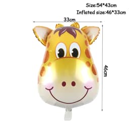 3D Elephant Giraffe Tiger Lion Head Animal Foil Balloon Jungle Safari Birthday Party Decorations Kids Gift Toy Helium Air Globos