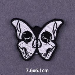 Flame Letters Stickers Iron On Patches For Clothing Thermoadhesive Patches Punk Skull Embroidered Patches On Clothes Badges DIY