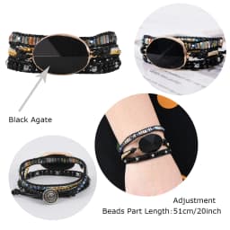 Unique Mix Strands Leather Bracelet Multicolor Natural Stone Woven Wrap Bracelets Bohemian Bracelet Drops Hipping
