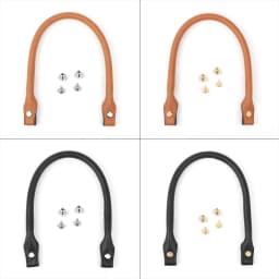 2pcs 45cm Bag Handles Strap Replacement PU Leather Shoulder Bag Straps Belt for DIY Women Handbag Purse Accessories Black Tan