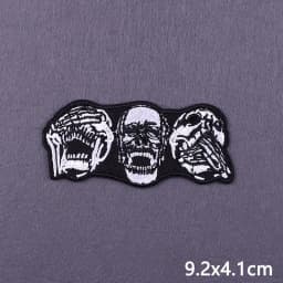 Flame Letters Stickers Iron On Patches For Clothing Thermoadhesive Patches Punk Skull Embroidered Patches On Clothes Badges DIY