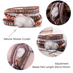 Unique Mix Strands Leather Bracelet Multicolor Natural Stone Woven Wrap Bracelets Bohemian Bracelet Drops Hipping