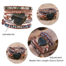 Unique Mix Strands Leather Bracelet Multicolor Natural Stone Woven Wrap Bracelets Bohemian Bracelet Drops Hipping