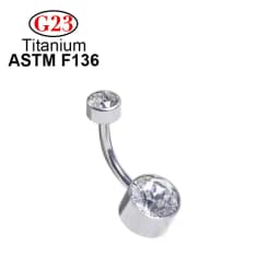 G23 Titanium 5A Round Zircon Belly Button Rings Body Piercing Internal Thread Navel Piercing Belly Ring Body Jewelry For Women