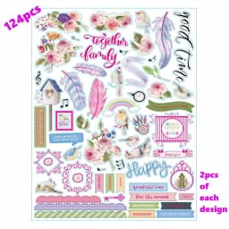 Creative Path Christmas Scrapbooking Die Cuts Cute Flower Decorative Journaling Paper Die Cut Ephemera Embellishments For Crafts