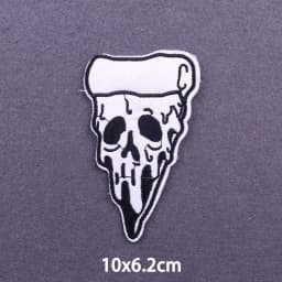 Flame Letters Stickers Iron On Patches For Clothing Thermoadhesive Patches Punk Skull Embroidered Patches On Clothes Badges DIY