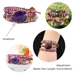 Unique Mix Strands Leather Bracelet Multicolor Natural Stone Woven Wrap Bracelets Bohemian Bracelet Drops Hipping