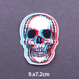 Flame Letters Stickers Iron On Patches For Clothing Thermoadhesive Patches Punk Skull Embroidered Patches On Clothes Badges DIY