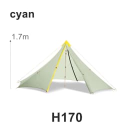 Knot 860g Ultralight Camping Rodless Pyramid Tent 4-8 Person Large Tarp 20D Nylon Both Sides Silicon Coating Outdoor Hikeburger