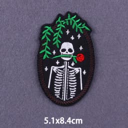 Flame Letters Stickers Iron On Patches For Clothing Thermoadhesive Patches Punk Skull Embroidered Patches On Clothes Badges DIY