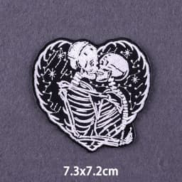 Flame Letters Stickers Iron On Patches For Clothing Thermoadhesive Patches Punk Skull Embroidered Patches On Clothes Badges DIY