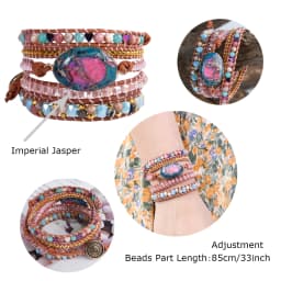 Unique Mix Strands Leather Bracelet Multicolor Natural Stone Woven Wrap Bracelets Bohemian Bracelet Drops Hipping