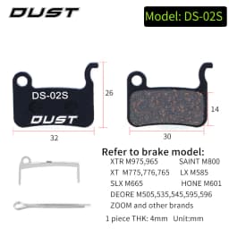 DUST 1 Set Semi-Metal Bicycle Hydraulic Disc Brake Pads MTB Mountain Bike Parts for SHIMANO XT XTR M315 SRAM Avid BB5 BB7 E1 E3