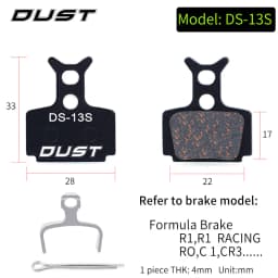 DUST 1 Set Semi-Metal Bicycle Hydraulic Disc Brake Pads MTB Mountain Bike Parts for SHIMANO XT XTR M315 SRAM Avid BB5 BB7 E1 E3