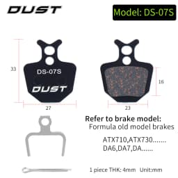 DUST 1 Set Semi-Metal Bicycle Hydraulic Disc Brake Pads MTB Mountain Bike Parts for SHIMANO XT XTR M315 SRAM Avid BB5 BB7 E1 E3