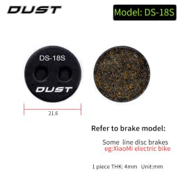 DUST 1 Set Semi-Metal Bicycle Hydraulic Disc Brake Pads MTB Mountain Bike Parts for SHIMANO XT XTR M315 SRAM Avid BB5 BB7 E1 E3