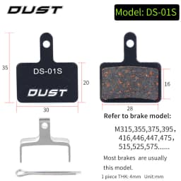 DUST 1 Set Semi-Metal Bicycle Hydraulic Disc Brake Pads MTB Mountain Bike Parts for SHIMANO XT XTR M315 SRAM Avid BB5 BB7 E1 E3