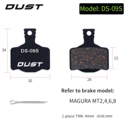DUST 1 Set Semi-Metal Bicycle Hydraulic Disc Brake Pads MTB Mountain Bike Parts for SHIMANO XT XTR M315 SRAM Avid BB5 BB7 E1 E3