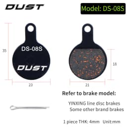 DUST 1 Set Semi-Metal Bicycle Hydraulic Disc Brake Pads MTB Mountain Bike Parts for SHIMANO XT XTR M315 SRAM Avid BB5 BB7 E1 E3