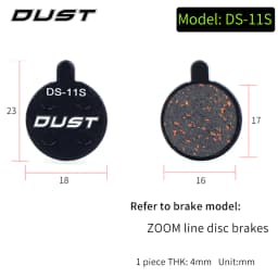 DUST 1 Set Semi-Metal Bicycle Hydraulic Disc Brake Pads MTB Mountain Bike Parts for SHIMANO XT XTR M315 SRAM Avid BB5 BB7 E1 E3
