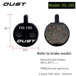 DUST 1 Set Semi-Metal Bicycle Hydraulic Disc Brake Pads MTB Mountain Bike Parts for SHIMANO XT XTR M315 SRAM Avid BB5 BB7 E1 E3