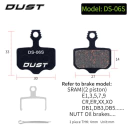 DUST 1 Set Semi-Metal Bicycle Hydraulic Disc Brake Pads MTB Mountain Bike Parts for SHIMANO XT XTR M315 SRAM Avid BB5 BB7 E1 E3