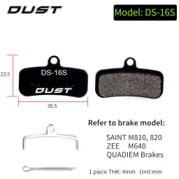 DUST 1 Set Semi-Metal Bicycle Hydraulic Disc Brake Pads MTB Mountain Bike Parts for SHIMANO XT XTR M315 SRAM Avid BB5 BB7 E1 E3