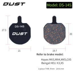DUST 1 Set Semi-Metal Bicycle Hydraulic Disc Brake Pads MTB Mountain Bike Parts for SHIMANO XT XTR M315 SRAM Avid BB5 BB7 E1 E3