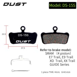 DUST 1 Set Semi-Metal Bicycle Hydraulic Disc Brake Pads MTB Mountain Bike Parts for SHIMANO XT XTR M315 SRAM Avid BB5 BB7 E1 E3